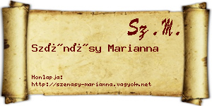 Szénásy Marianna névjegykártya