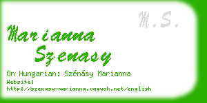 marianna szenasy business card